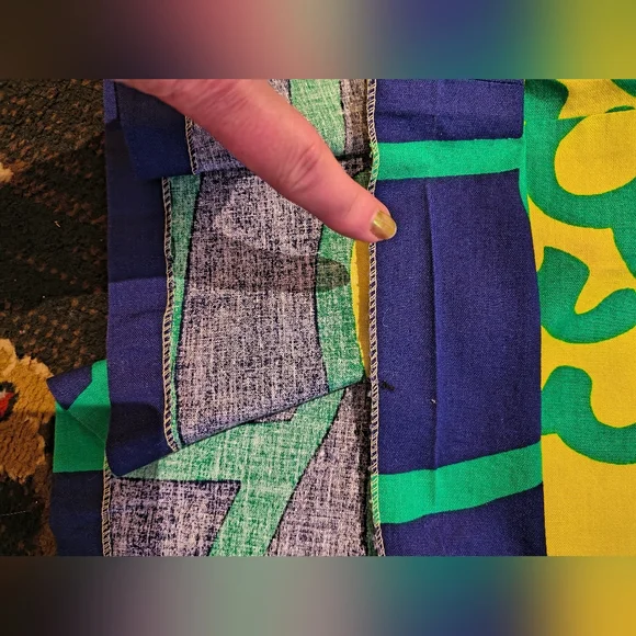 Vintage 1970s Merry Finn Floral Maxi Dress in Blue, Green, and Yellow - Picture 5 of 9